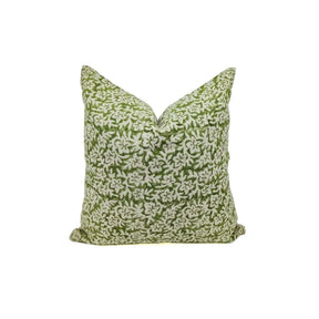Floral Block Print Thick Linen Room Pillow Cover -Nidhivan