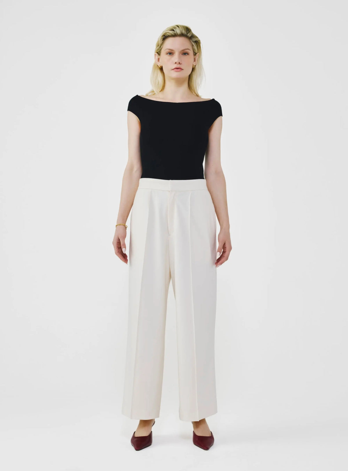 Wide Leg Pants with Elastic Waistband