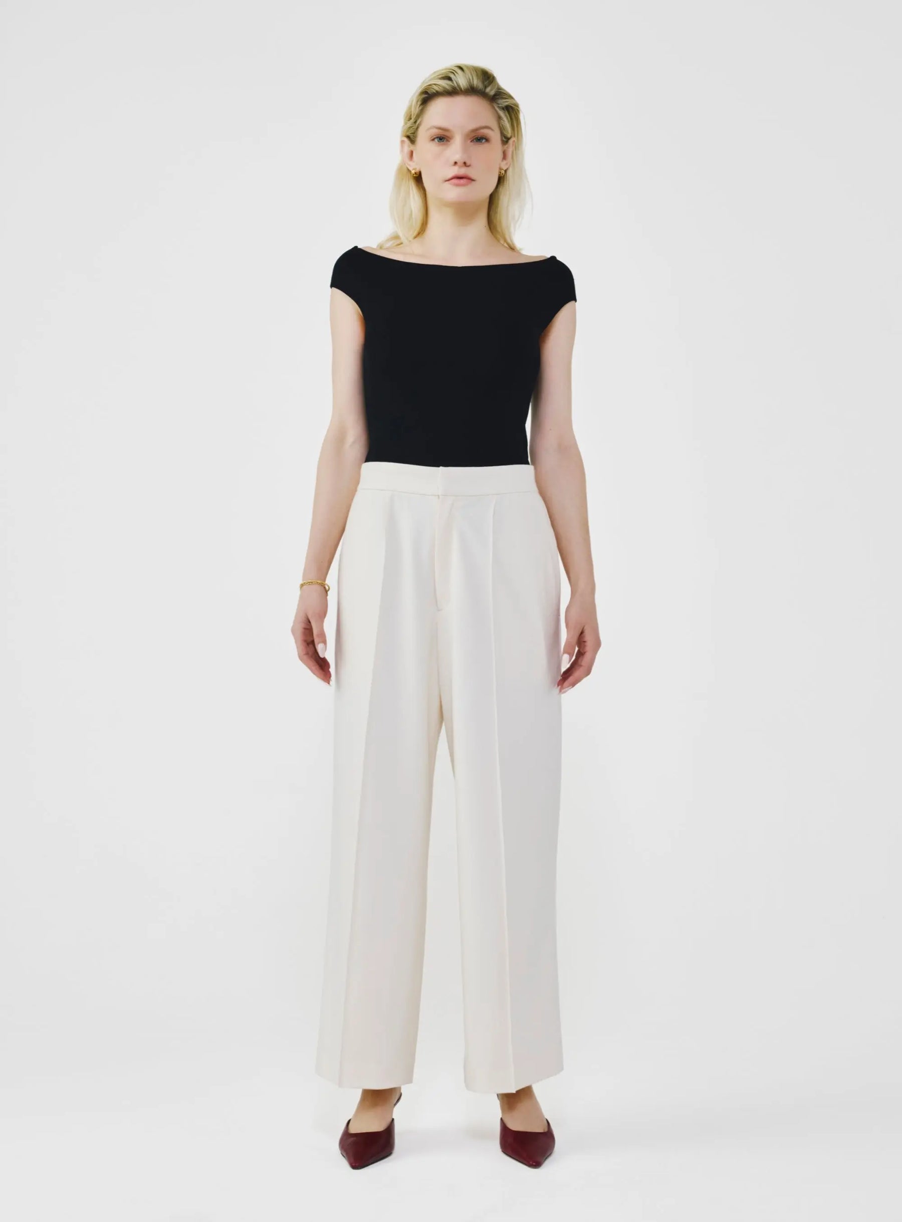 Wide Leg Pants with Elastic Waistband