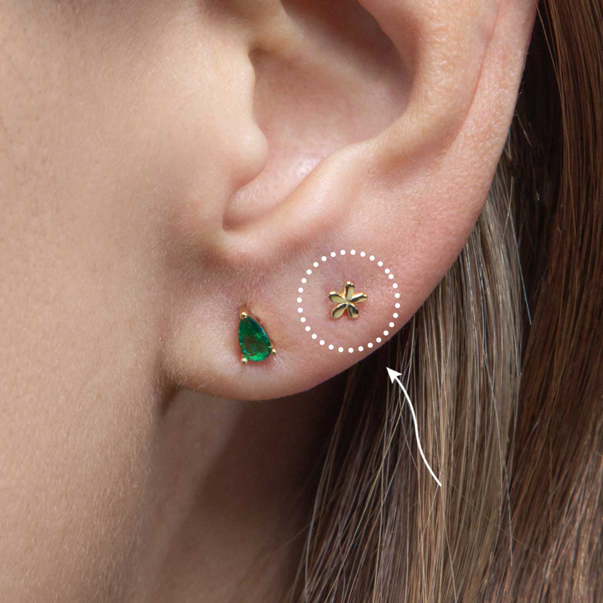 Gold Flower Stud Earrings