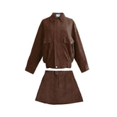 REMI SUEDE JACKET AND SKORT SET