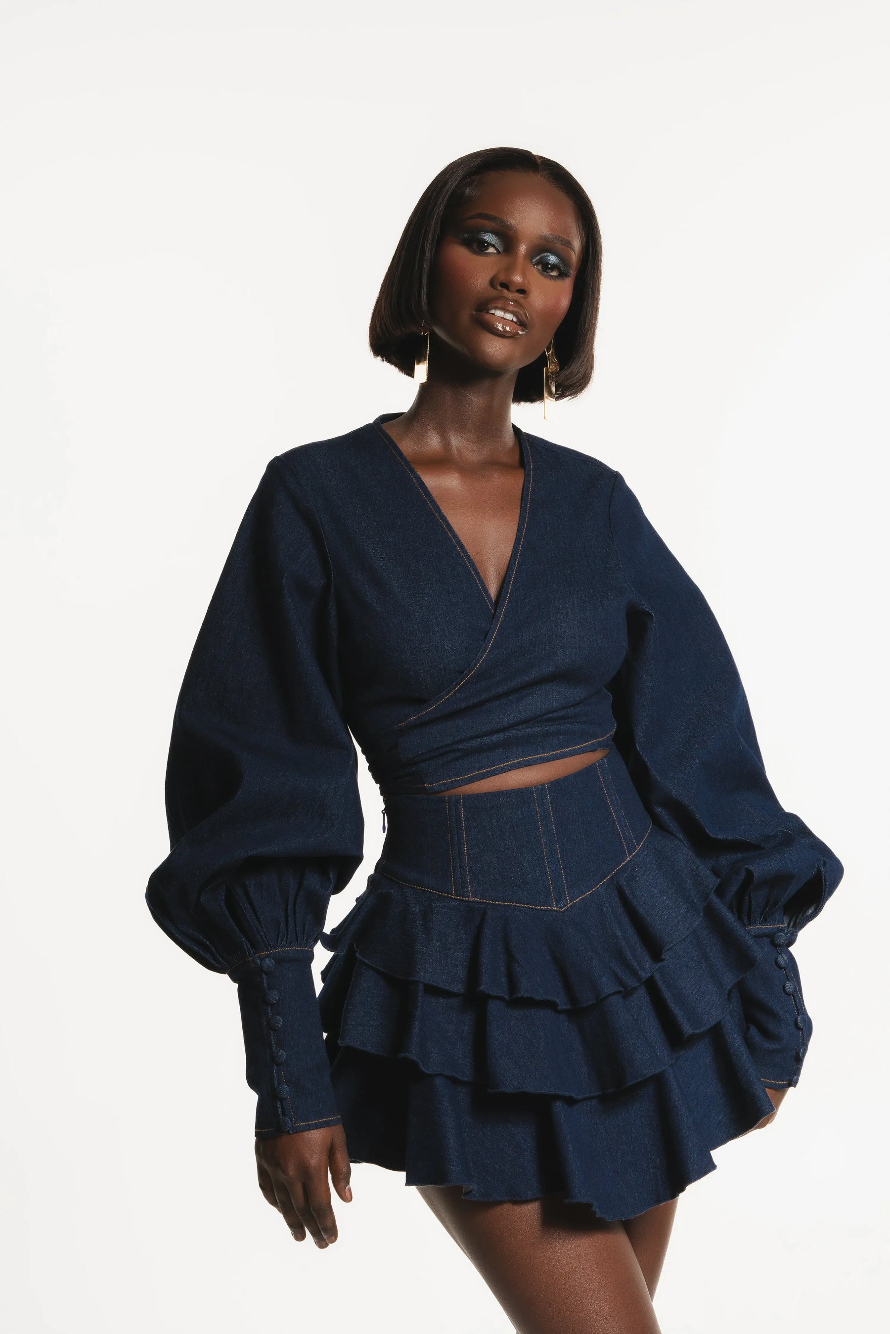 Denim Dana Wrap top