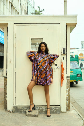 The Kabira Puff-sleeve Mini Dress