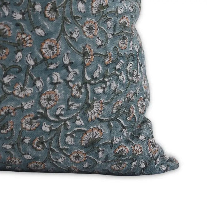 Unique Block Print Thick Linen Pillow Cover - Himachal
