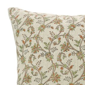 Hand Block Print Thick Linen Pillow Cover - Varanasi Cushion For Living Room