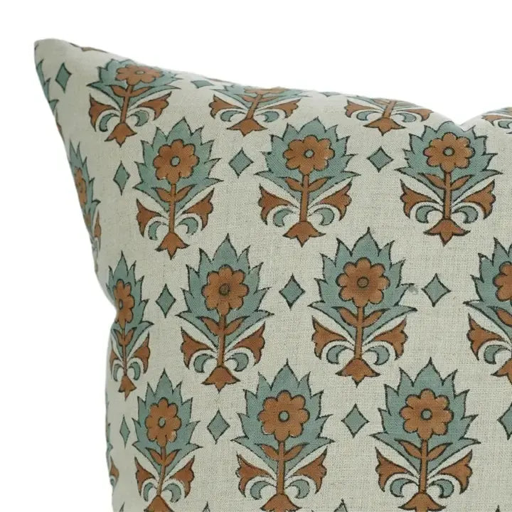 Decorative Stylish Hand Block Printing Pure Linen Cushion Cover - Kusum