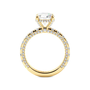 Round Diamond Iced Out Micropave Engagement Ring