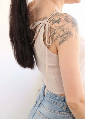 V-neck Crop Trop In Linen