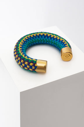 Thick Artisan Round Bracelet - Luxury Textured Statement Piece