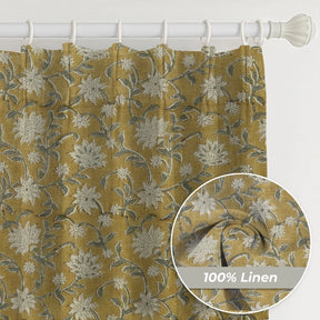 Traditional Block Print Thick Linen Pleated Window -aradhana