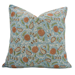 Traditional Hand Block Print Viscose Linen Pillow Cover - Gopi