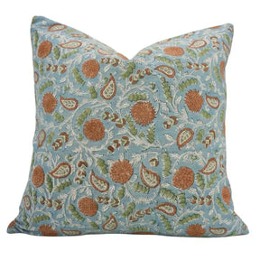 Traditional Hand Block Print Viscose Linen Pillow Cover - Gopi