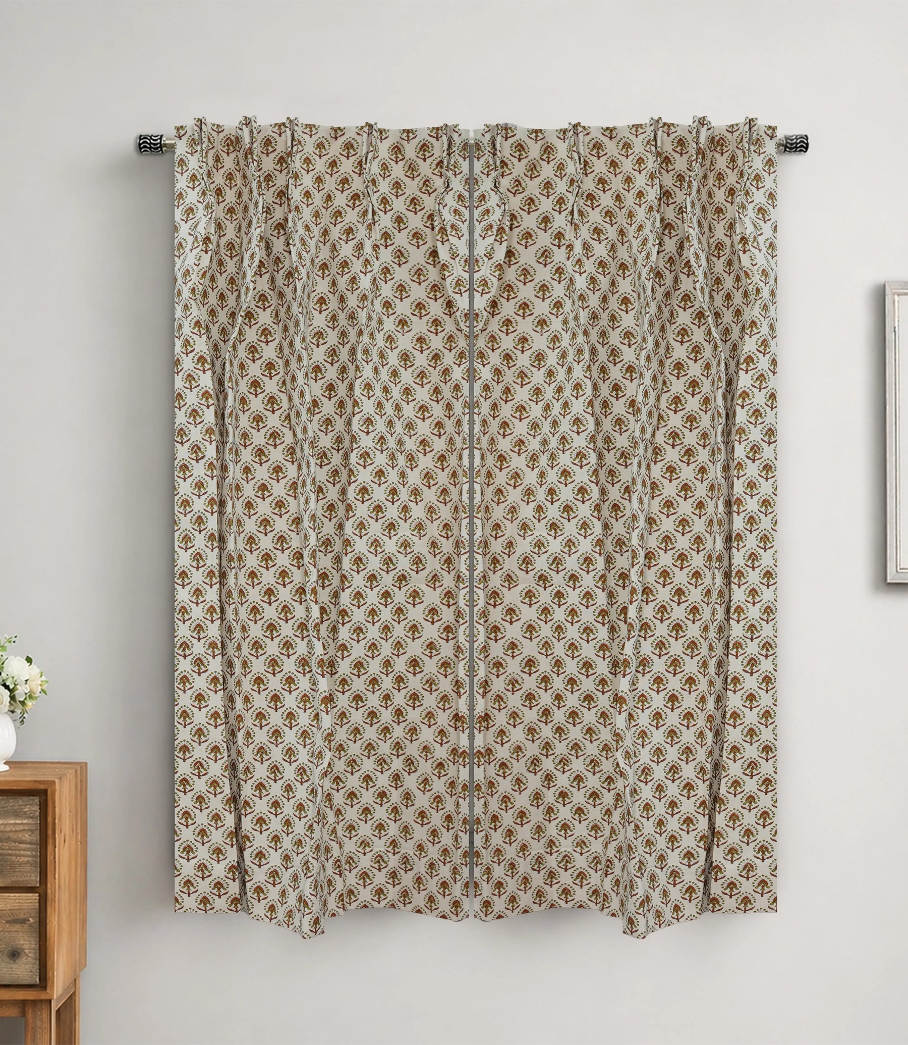 Gurukul Handmade Block Print Cotton Curtain