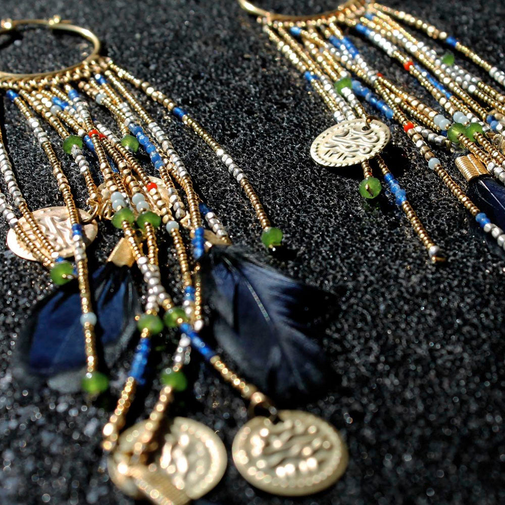 Aisyt - Gemstones Fringe Boho Earrings (Top Seller)