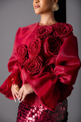 Rose Organdy Top