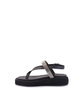 Stylish Eco-Friendly Black Platform Sandals Tury