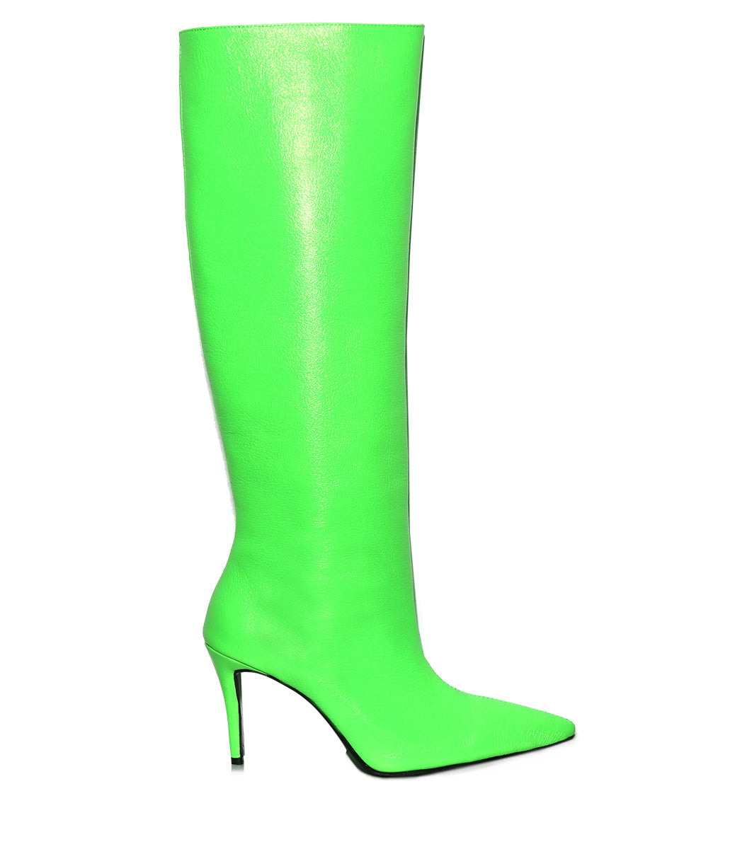 Vibrant Green High Heel Boots Shane