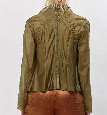 Elinor Flutter Front Parachute Jacket-Olive