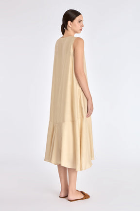Lenox Godet Dress | Vanilla