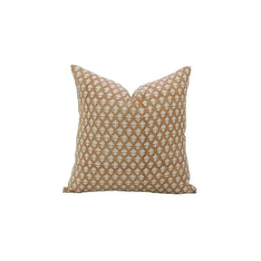 Unique Handmade Design Block Print Pure Linen Pillow Cover- Pink City