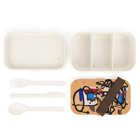 Colorful Bento Lunch Box, Artistic Meal Container, Functional Food Organizer, Unique Gift for Food Lovers, Eco-Friendly Lunchware