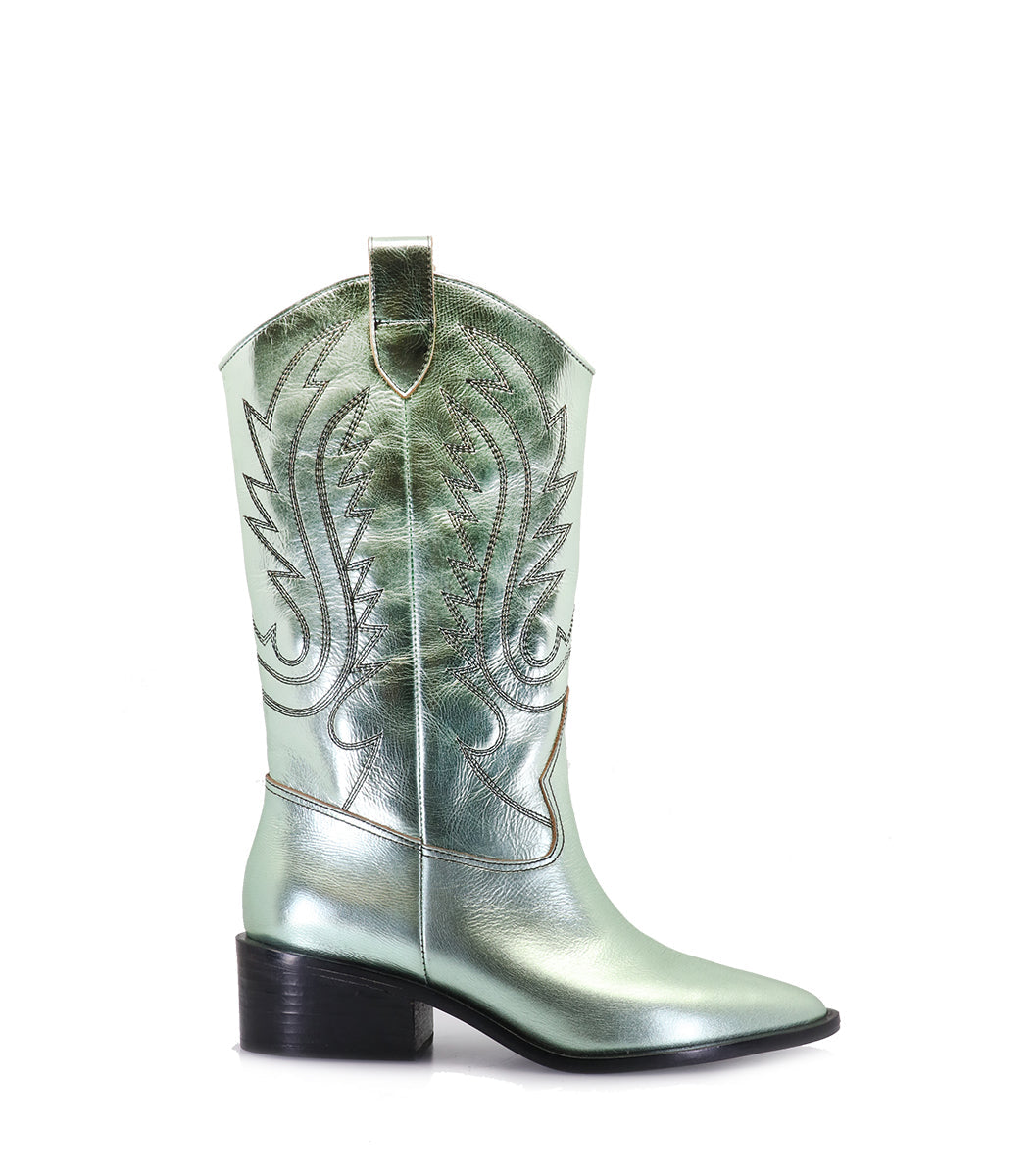 Shimmering Green Texan Boots Mest