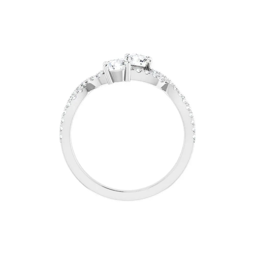 3/4 CT Natural Diamond Two-Stone Ring in 14K Gold