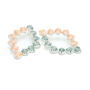 CARMEN Large Oval Half Ceramic spheres earrings