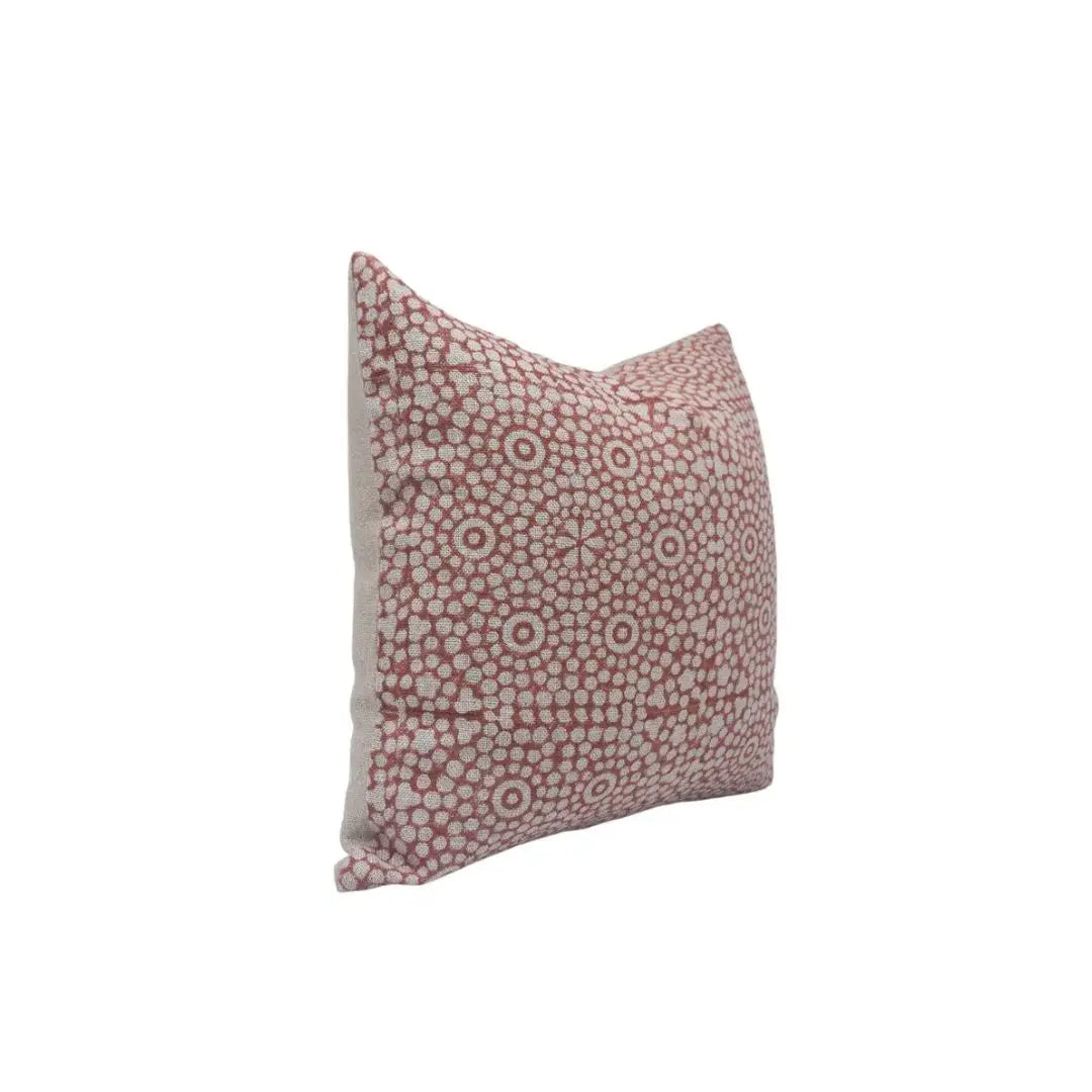 Handmade Floral Design Thick Linen Cushion Cover - Chunri Buti