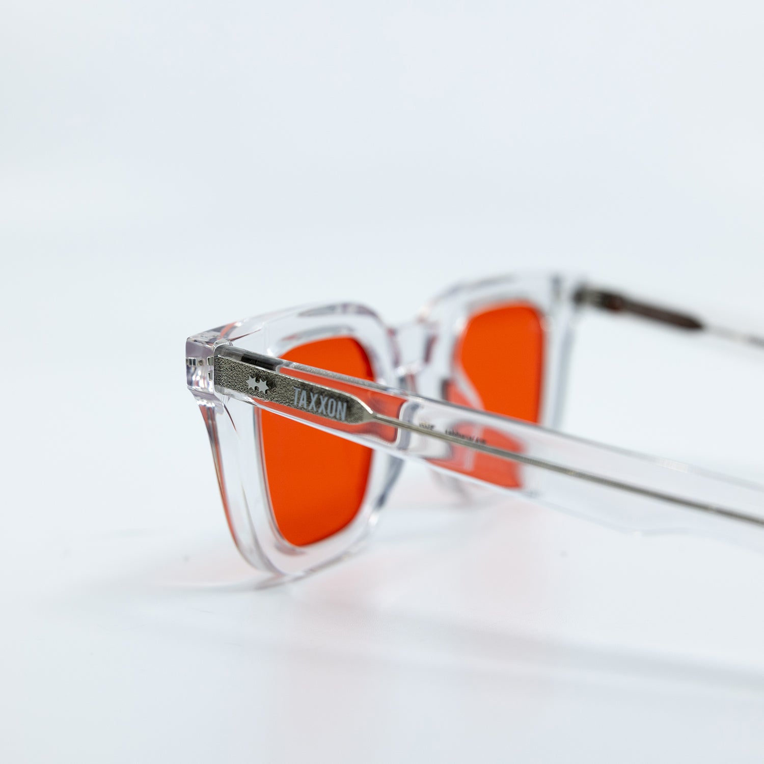 Zid Sunglasses with Clear Frame & Red Lens
