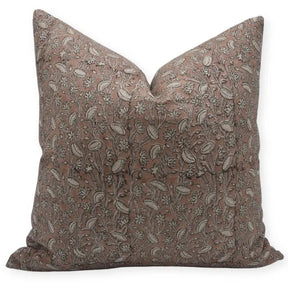 Farmhouse Décor Thick Linen Block Print Pillow Cover-Pishta