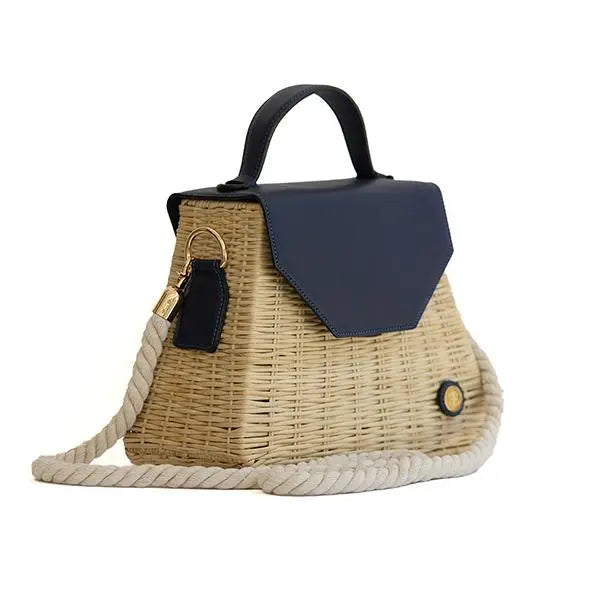 Emma Basket - Blue Top Handle Bag