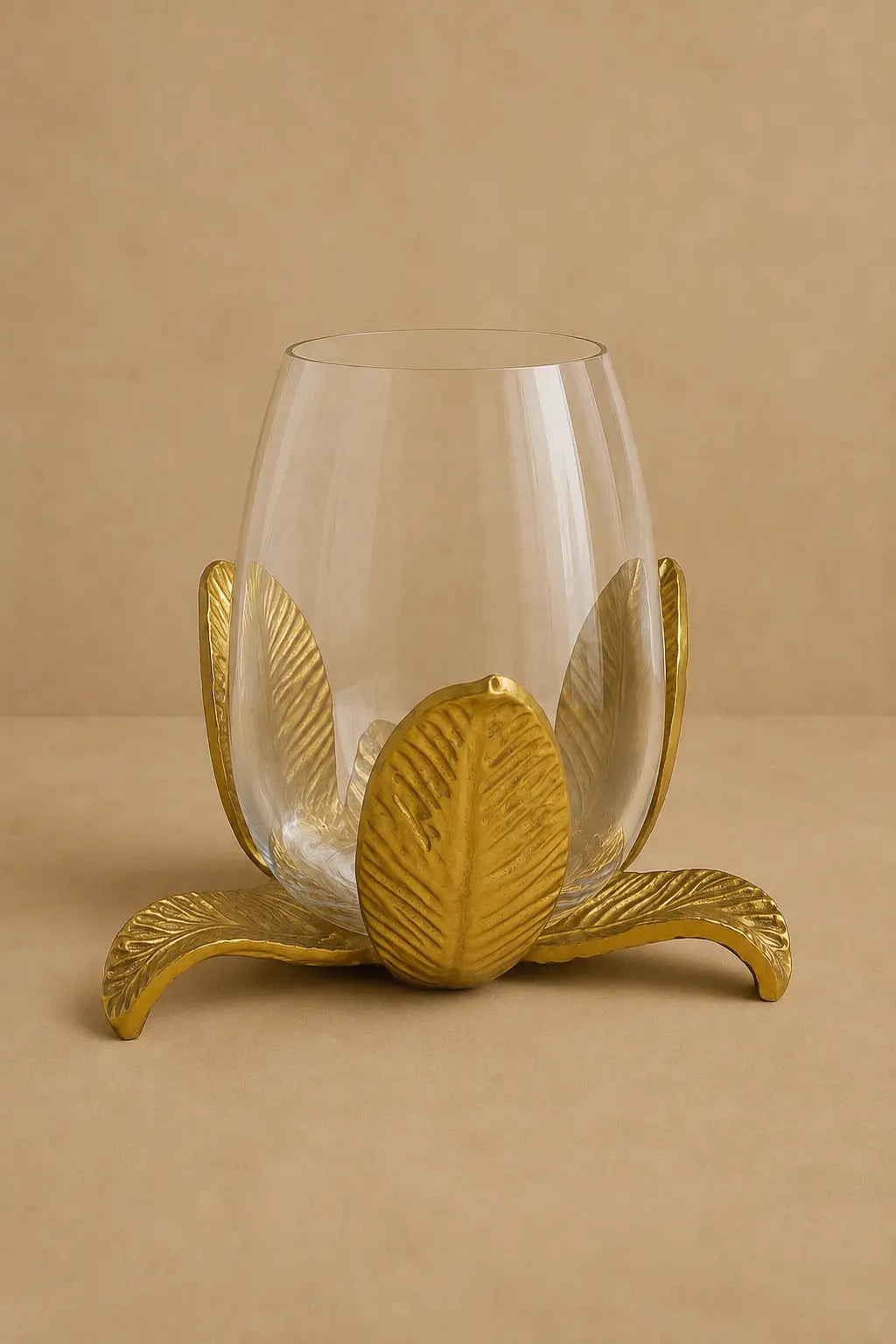 Flora Glow Votive Candle Holder — Gold Finish