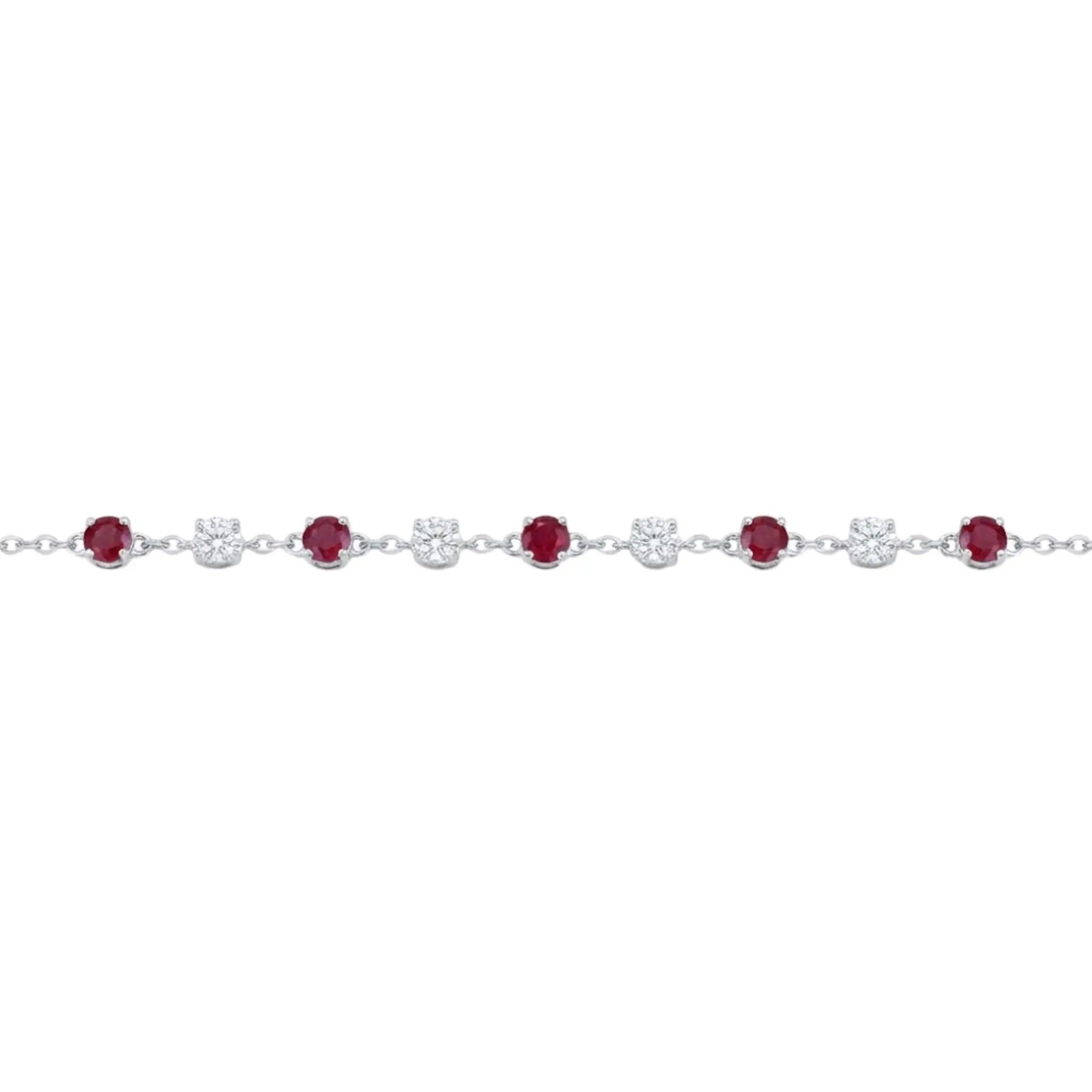 Nine Station Round Ruby & Diamond Bracelet