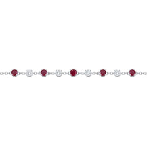 Nine Station Round Ruby & Diamond Bracelet