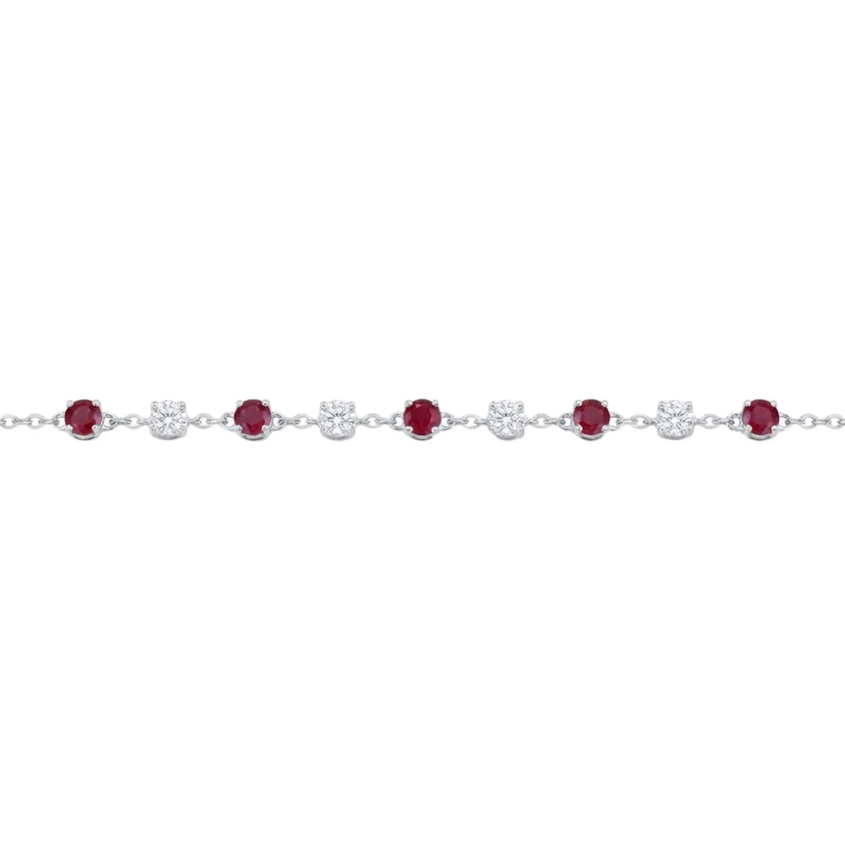 Nine Station Round Ruby & Diamond Bracelet
