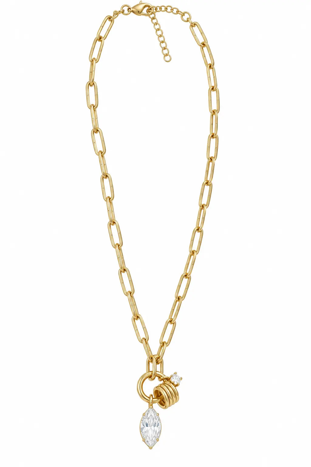 Gold Paperclip Charm Necklace