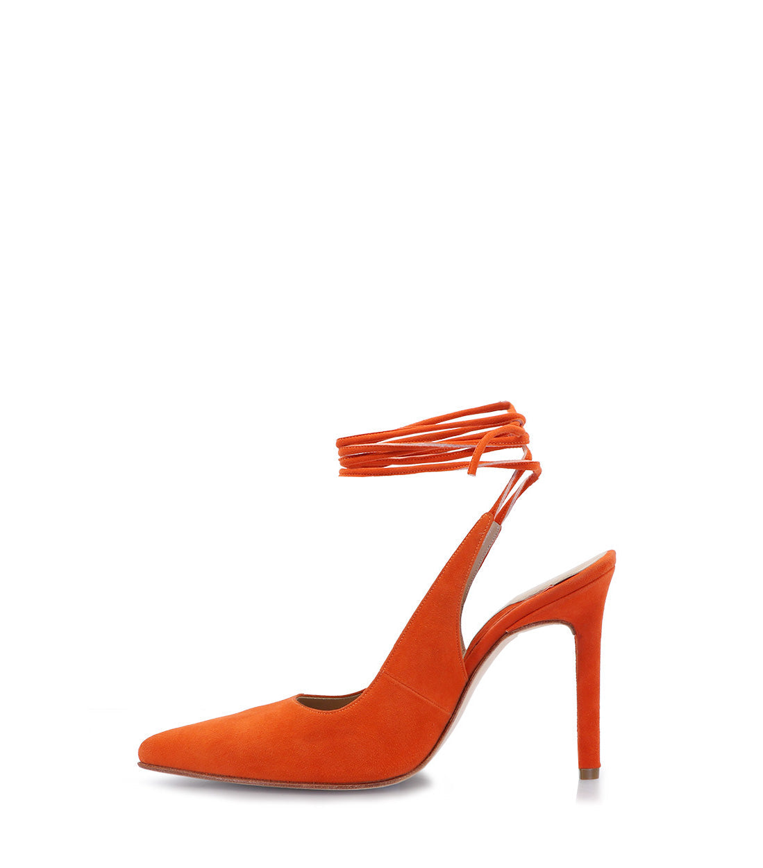 Luxe Orange Ankle Strap Heels Tale