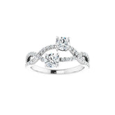 3/4 CT Natural Diamond Two-Stone Ring in 14K Gold