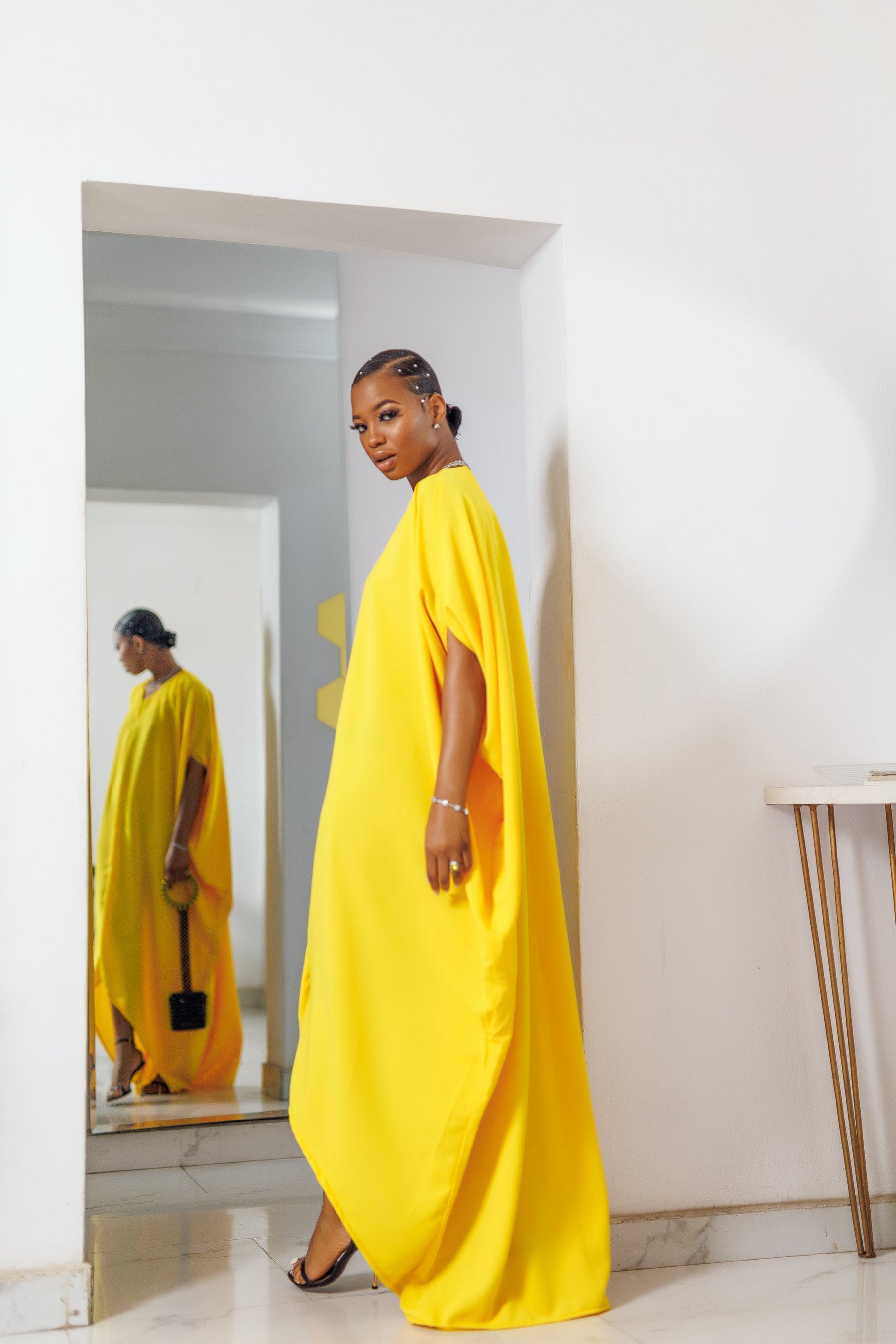 Anwu Elegant Duchess Kaftan Maxi Dress – Handcrafted with Royalty in Mind