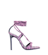 Glam Pink Reptile Heel Sandals gadot