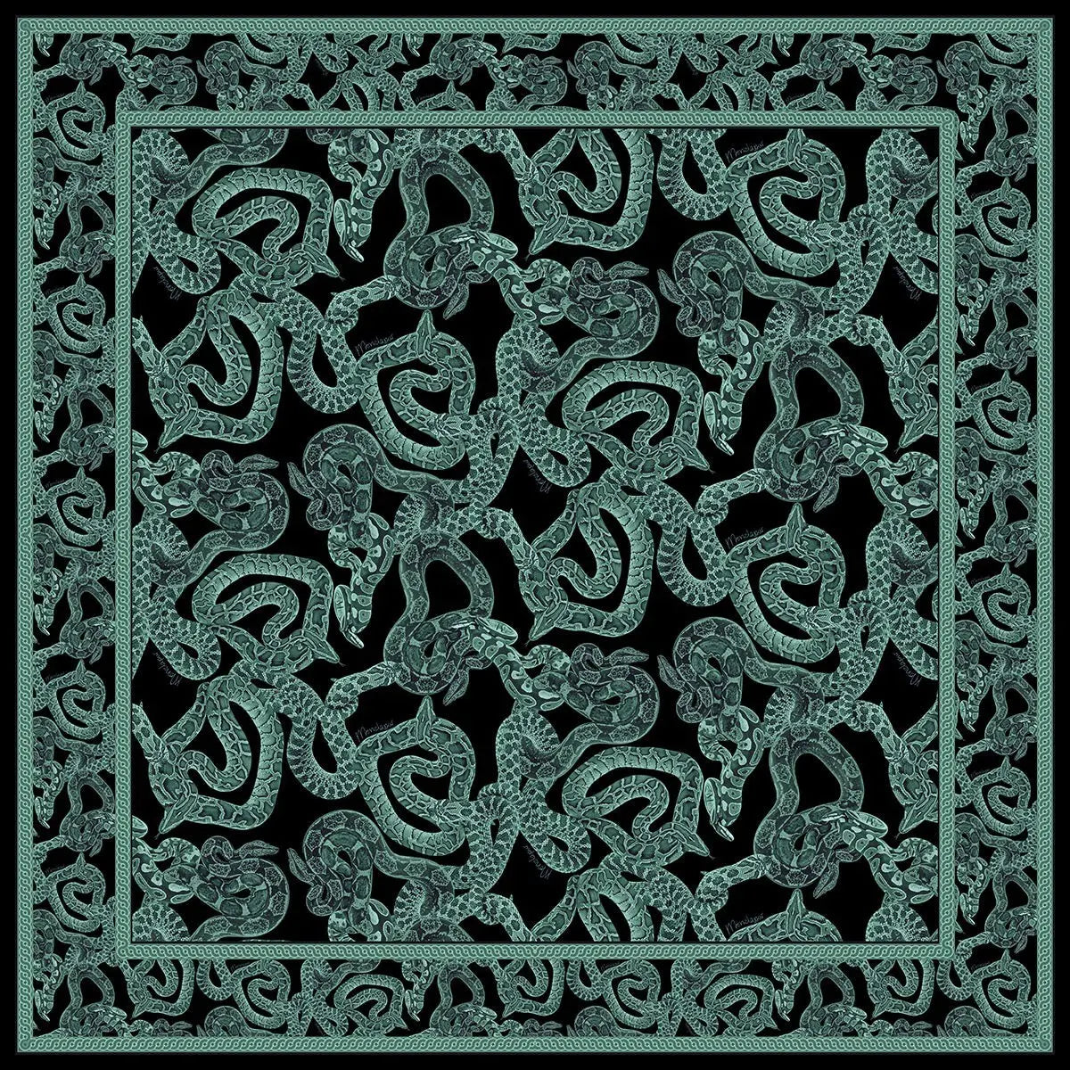Silk Serpent Noir Scarf