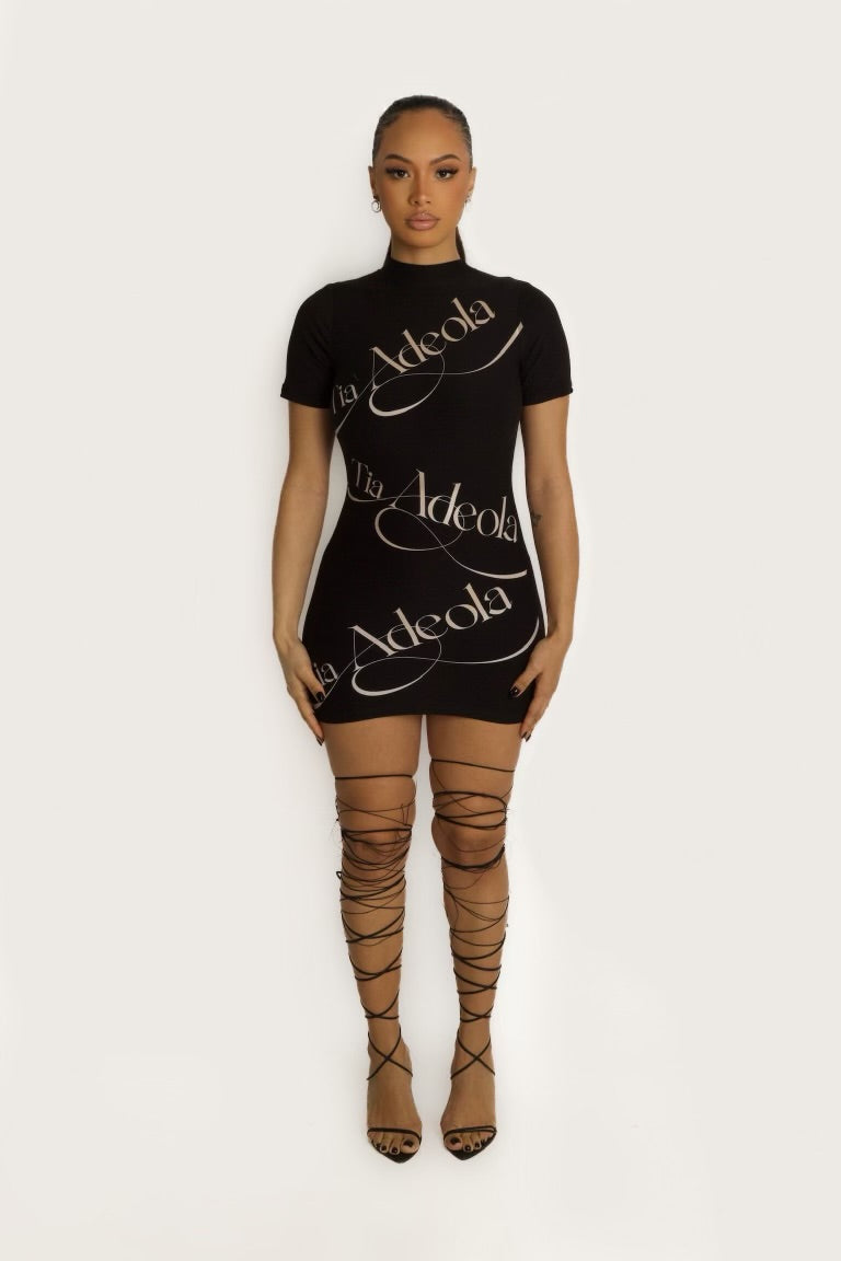 “Tia Adeola” Logo Mini Dress
