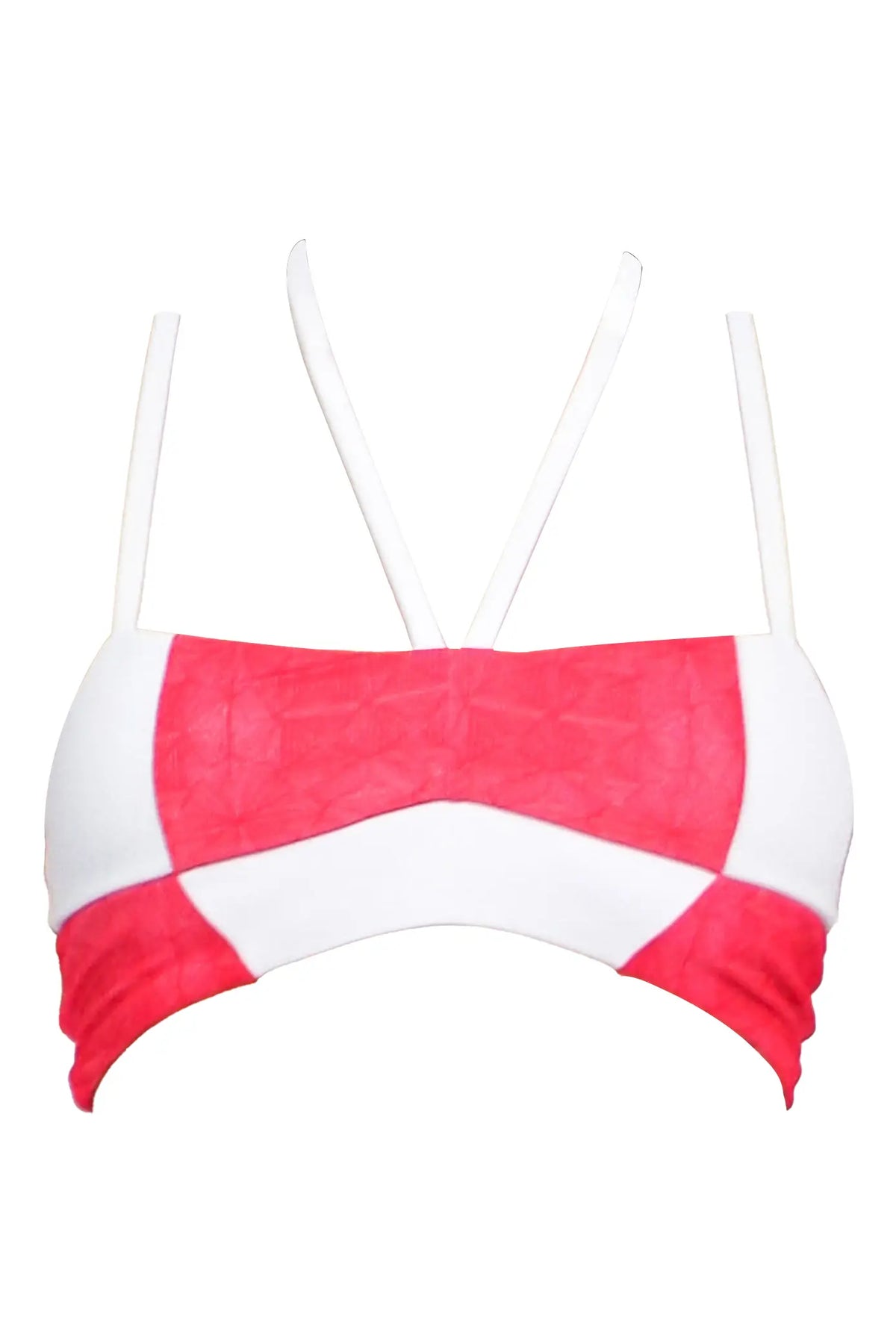 Massi bikini top with color-blocked tile pattern