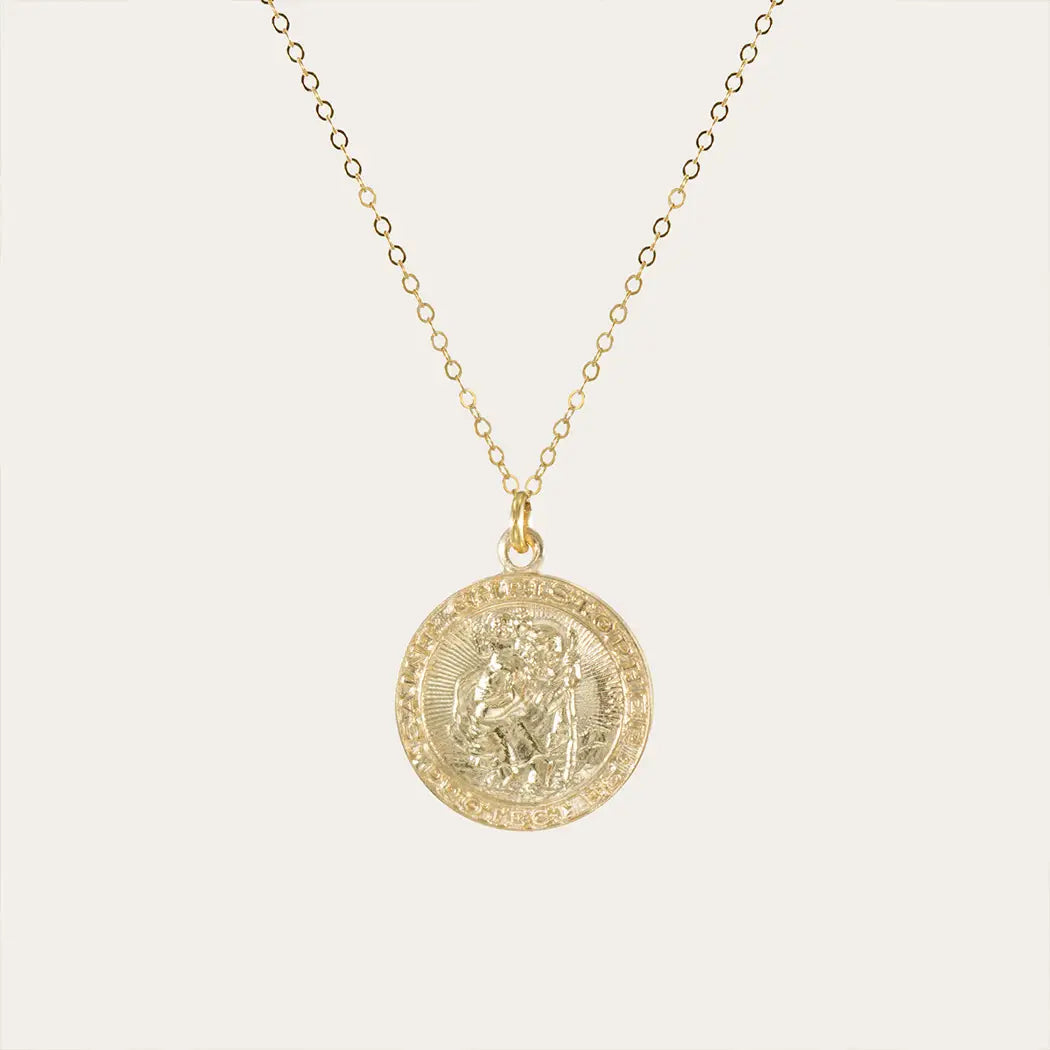 St Christopher 18k Gold Charm Necklace