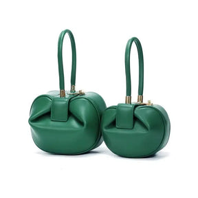 Luxury Genuine Leather Mini Round Handbag