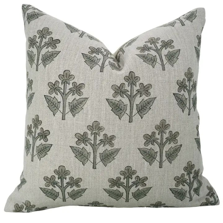 Traditional Block Print Boho Thick Linen Pillow Cover- Chahat
