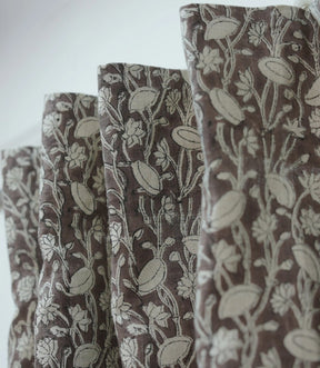 Pishta Handcrafted Floral Vintage Pure Linen Curtain