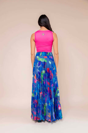 Free Pleated Satin Skirt