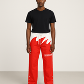 Red and White Wave Pants